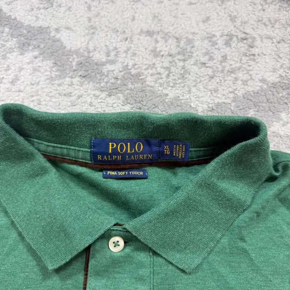 Polo Ralph Lauren long sleeve green polo cotton size XL